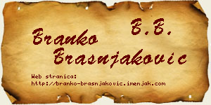 Branko Brašnjaković vizit kartica